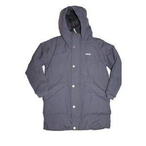 Boys PATAGONIA Downdrift Parka Ski Snowboard Black Winter Coat Size Small 7-8